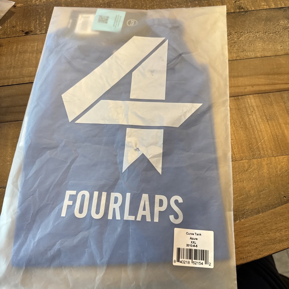 NWT Fourlaps Womens 4 Laps Size XXL Curve Workout Tank Top Yoga Azure Blue 2X A8